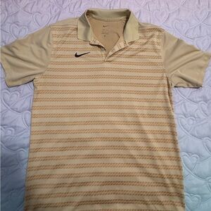 Nike Men’s Beige Striped Polo Shirt